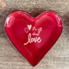 Piatto Svuotatasche Cuore Rosso o Bianco In Ceramica Con Scritta