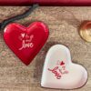 Piatto Svuotatasche Cuore Rosso o Bianco In Ceramica Con Scritta