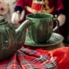 Tazza da Thè Con Piattino Demetra Verde Bosco Nuvole di Stoffa