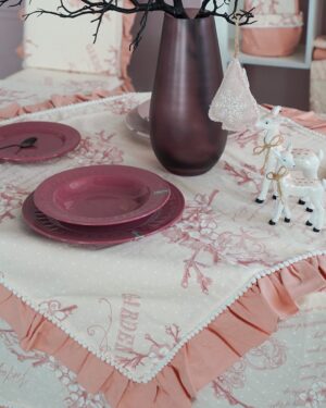 Centrotavola Linea Cashmere Rosa Pesco Preziosa Home