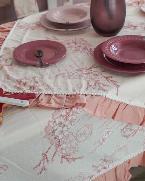 Tovaglia Linea Cashmere Rosa Pesco Preziosa Home