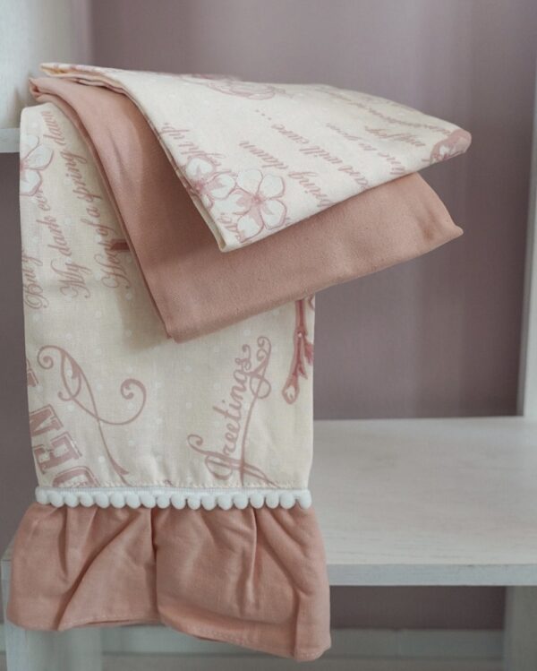 Set Tre Strofinacci Cashmere Rosa Pesco Preziosa Home
