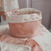 Cestino Porta Pane Linea Cashmere rosa Pesco Preziosa Home