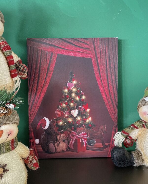 Quadro Natalizi Con Luci Led 40x30 Cm