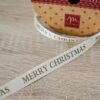 Nastro Decorativo Natalizio Panna Con scritte Dorate 10 Metri