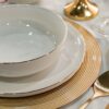 Servizio di Piatti Edge Bianchi con Filo oro Eleganti 12 Pezzi Tognana 4 Posti