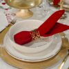 Servizio di Piatti Edge Bianchi con Filo oro Eleganti 12 Pezzi Tognana 4 Posti