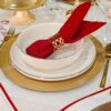 Servizio di Piatti Edge Bianchi con Filo oro Eleganti 12 Pezzi Tognana 4 Posti