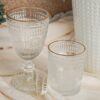 Set 12 Bicchieri Grace Trasparenti Con Filo Oro