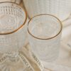 Set 12 Bicchieri Grace Trasparenti Con Filo Oro