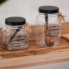 Barattolo La Cascina Con Coperchio Nero e Cucchiaino in Legno
