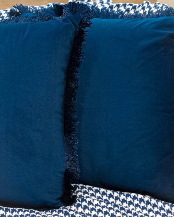 Cuscino Maison in Velvet Con Frangia Sfoderabile 42x42Cm
