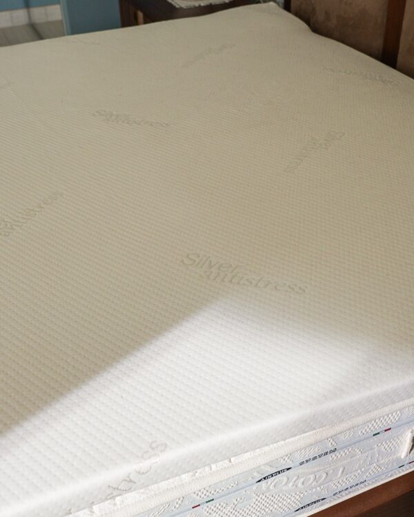 Topper Per Materasso Lastra Intera Memory Foam 5 Cm Con Zip e 4 Elastici