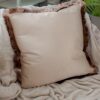 Cuscino Maison in Velvet Con Frangia Sfoderabile 42x42Cm