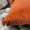 Cuscino Maison in Velvet Con Frangia Sfoderabile 42x42Cm