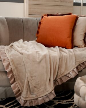 Cuscino Maison in Velvet Con Frangia Sfoderabile 42x42Cm