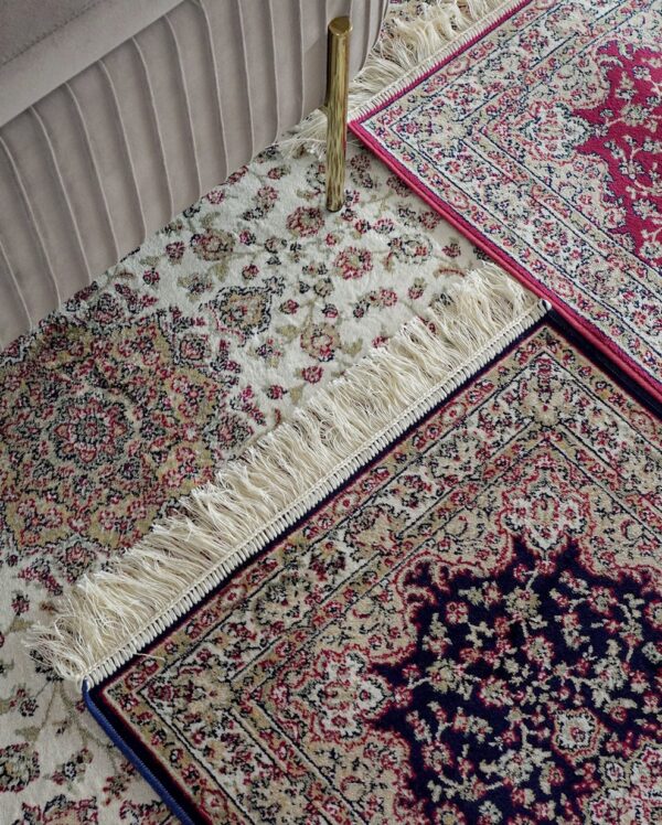 Tappeto Venus Classic Living Con Frangia Rosso Blu Panna o Verde