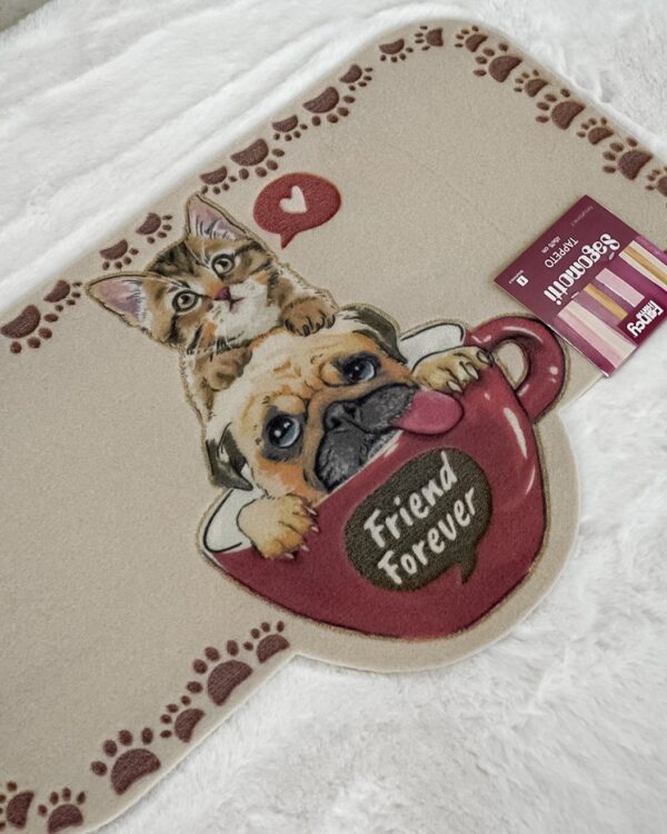Zerbino Sagomotto Tema Cani e Gatti 45x75 Cm Retro in PVC