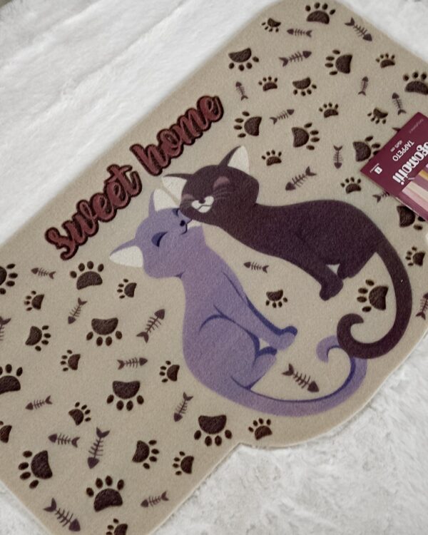 Zerbino Sagomotto Tema Cani e Gatti 45x75 Cm Retro in PVC
