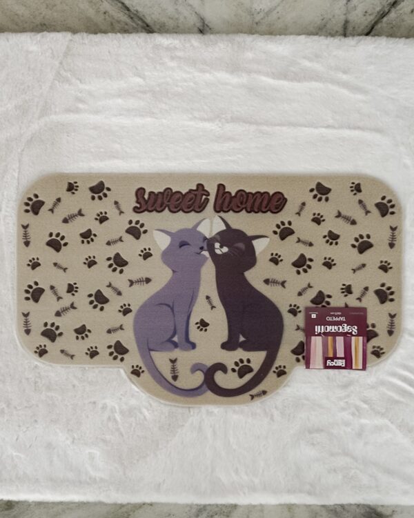 Zerbino Sagomotto Tema Cani e Gatti 45x75 Cm Retro in PVC