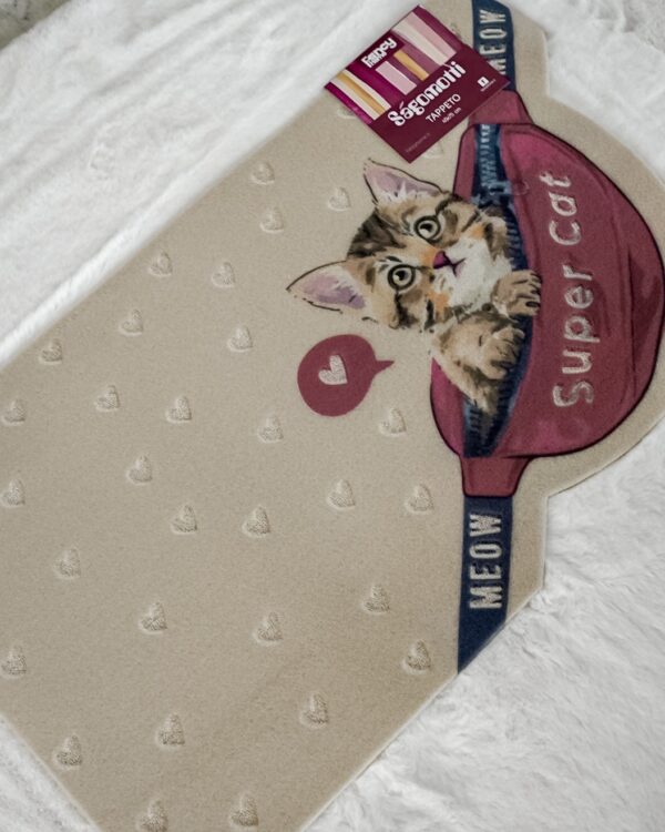 Zerbino Sagomotto Tema Cani e Gatti 45x75 Cm Retro in PVC