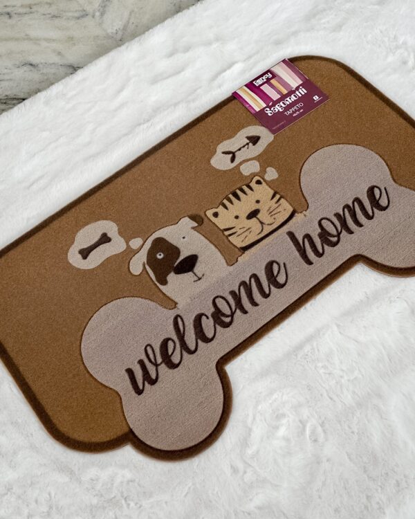 Zerbino Sagomotto Tema Cani e Gatti 45x75 Cm Retro in PVC