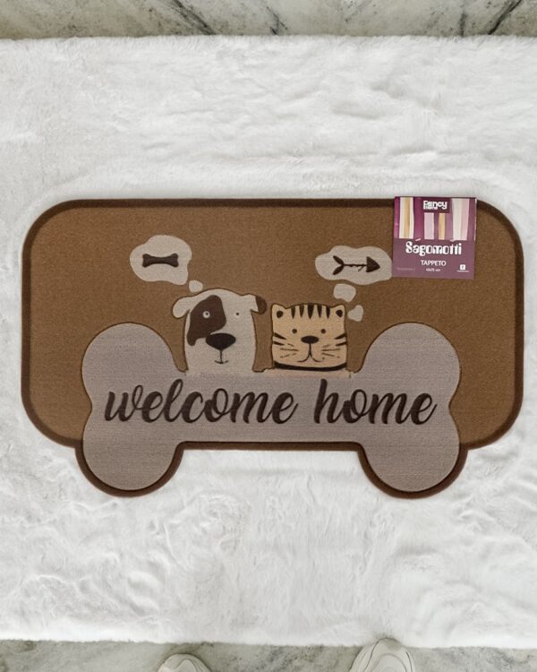 Zerbino Sagomotto Tema Cani e Gatti 45x75 Cm Retro in PVC