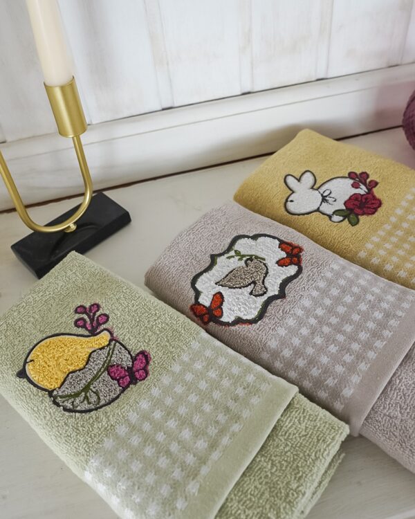 Set 3 Strofinacci Easter Vingi Ricami Spugna di Cotone 100%
