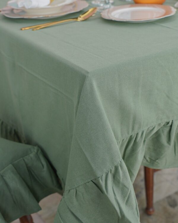 Tovaglia Frill Tinta Unita Con Frill Gigante Preziosa Luxury Home