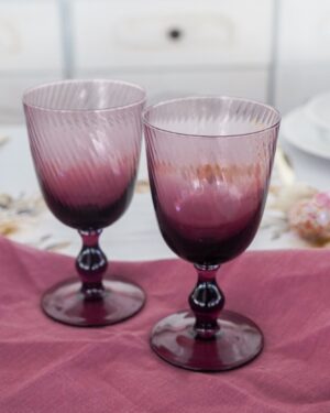 Coppia Calici da Vino In Vetro Hanna Home