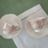 Set da 4 Tazzine da Caffè Lady Con Piattino in Porcellana Preziosa Luxury