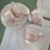 Set da 4 Tazzine da Caffè Lady Con Piattino in Porcellana Preziosa Luxury