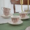 Set da 4 Tazzine da Caffè Lady Con Piattino in Porcellana Preziosa Luxury