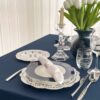 Servizio di Piatti Lord Bianchi e Blu Preziosa Luxury 18 Pezzi