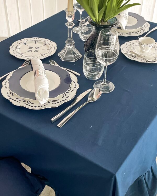 Tovaglia Frill Tinta Unita Con Frill Gigante Preziosa Luxury Home