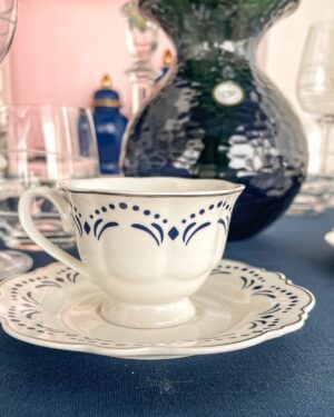 Set 4 Tazzine da Caffè Lord con Piattino in Porcellana Preziosa Luxury