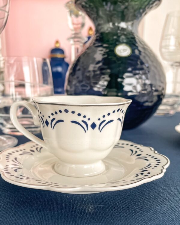 Set 4 Tazzine da Caffè Lord con Piattino in Porcellana Preziosa Luxury