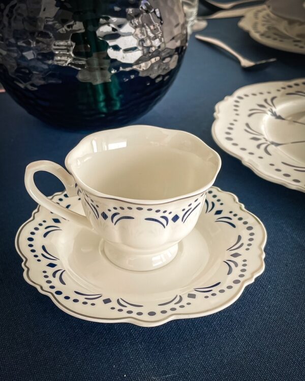 Set 4 Tazzine da Caffè Lord con Piattino in Porcellana Preziosa Luxury