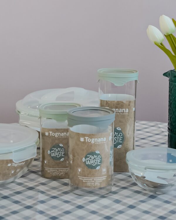 Barattolo Zero Waste In Vetro Trasparente Riciclato e Tappo in Silicone
