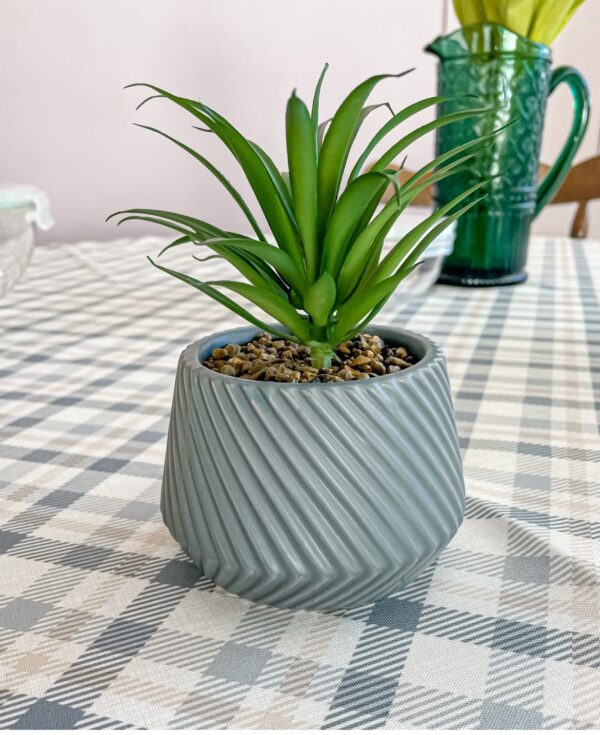 Piantina Grassa Artificiale Con Vasetto in Ceramica Decorativa