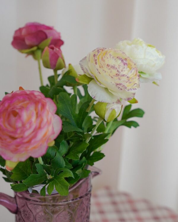 Ranuncolo Artificiale Fiore con Bocciolo Gasper