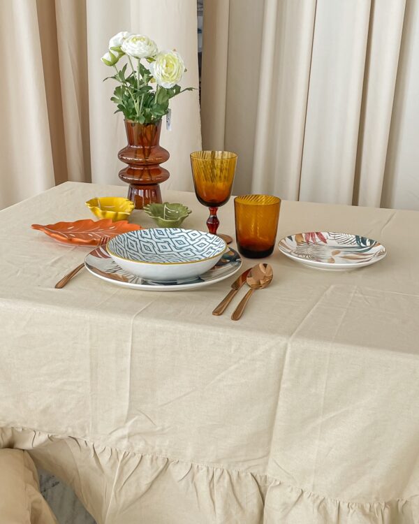 Tovaglia Frill Tinta Unita Con Frill Gigante Preziosa Luxury Home