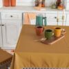 Tovaglia Ikebana Trattamento Idrorepellente Con Balza in Lino