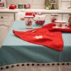 Tovaglia Ikebana Trattamento Idrorepellente Con Balza in Lino