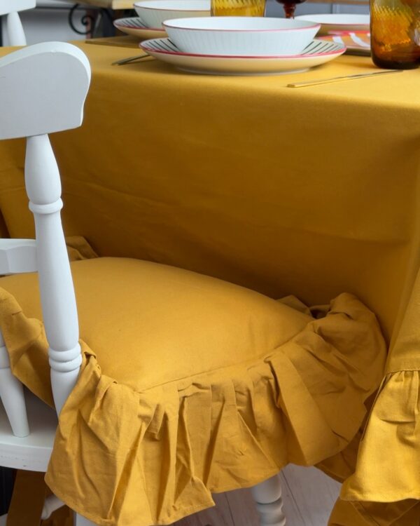 Tovaglia Frill Tinta Unita Con Frill Gigante Preziosa Luxury Home