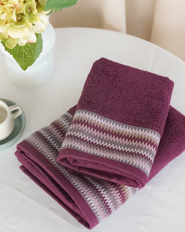 Set 2 Asciugamani Oslo Viso e Ospite Vingi Ricami in Spugna di Cotone 100%