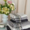 Set 2 Asciugamani Oslo Viso e Ospite Vingi Ricami in Spugna di Cotone 100%