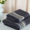 Set 2 Asciugamani Oslo Viso e Ospite Vingi Ricami in Spugna di Cotone 100%