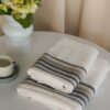 Set 2 Asciugamani Oslo Viso e Ospite Vingi Ricami in Spugna di Cotone 100%