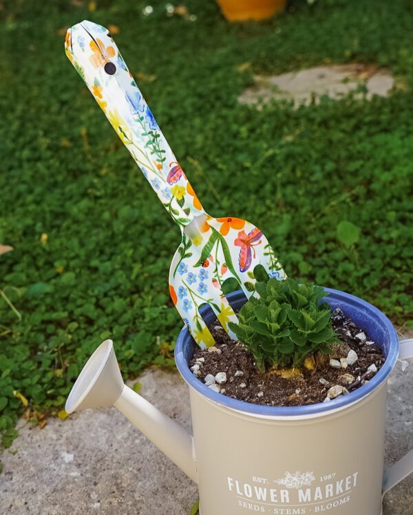 Kit da Giardinaggio In Metallo Decorato Floreale